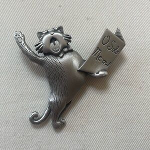 Signed JJ "O Solo Me-ow" Brooch